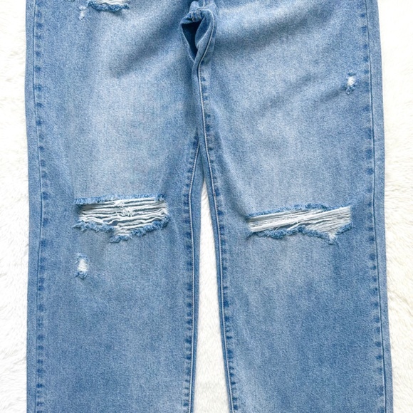 HIDDEN Dad Jean Wide Straight Leg High Rise Distressed Cotton Jeans - Picture 6 of 12